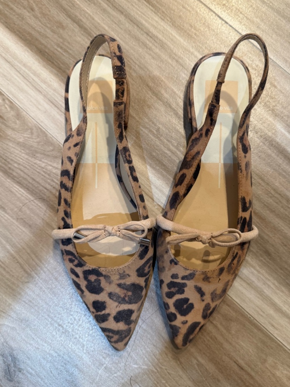 Dolce Vita Leopard Print Slingback Pointed Toe Flats - Women